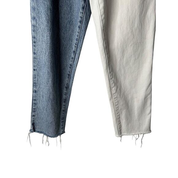 PacSun Jeans Womens Size 26 Two Toned High Rise Straight Button Fly Undone Hem - Picture 3 of 14
